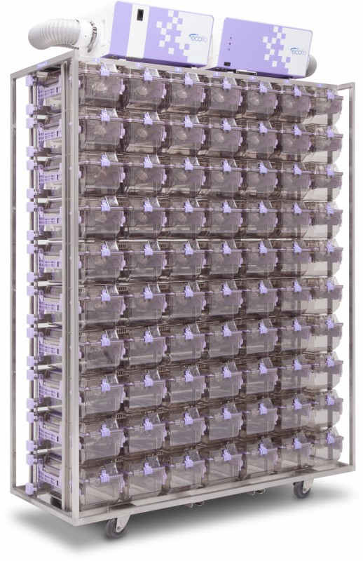 Rack mobil ventilat depozitare custi; atmosfera pozitiva/negativa